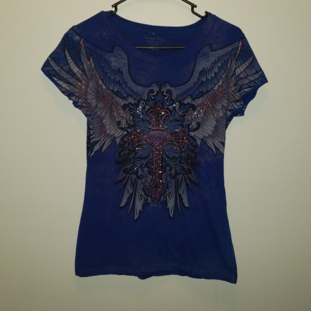 Blue and Red cross and wing shirt